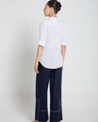 Quần Dài Nữ F2 Linen Xanh Đen A Touch Of Effortless Elegance