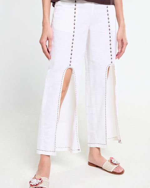 Quần Dài Nữ F2 Linen Trắng Tender Drit
