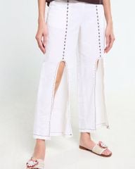 Quần Dài Nữ F2 Linen Trắng Tender Drit