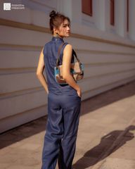 Quần Dài Nữ F2 Linen Xanh Đen