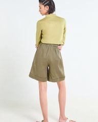 Quần Short Nữ F2 Linen  Rêu Đậm Tender Drit