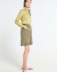 Quần Short Nữ F2 Linen  Rêu Đậm Tender Drit