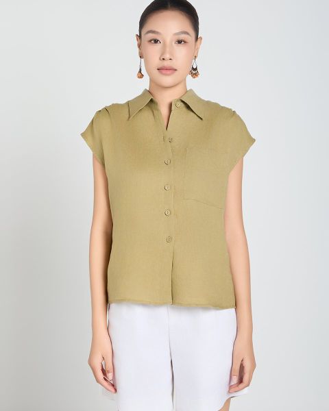 Quần Shorts Nữ F2 Linen Trắng A Touch Of Effortless Elegance