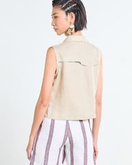 Quần Short Nữ F2 Linen Trắng Sọc Ba Màu Tender Drit