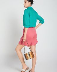 Quần Short Nữ F2 Linen Hồng A Touch Of Effortless Elegance