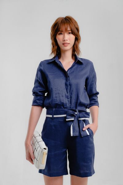 Quần Short Linen F2 Xanh Đen Hương Mùa Hè