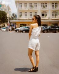 Quần Short Nữ F2 Linen Trắng Fall Muse