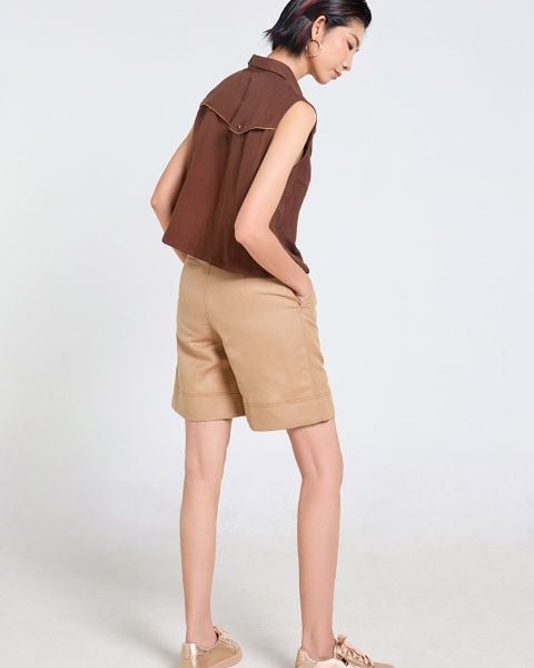 Quần Short Nữ F2 Linen Be Tender Drit