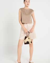 Áo Kiểu Nữ F2 Linen Nâu A Touch Of Effortless Elegance
