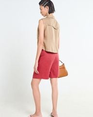 Quần Short Nữ F2 Linen  Đỏ Rượu Tender Drit