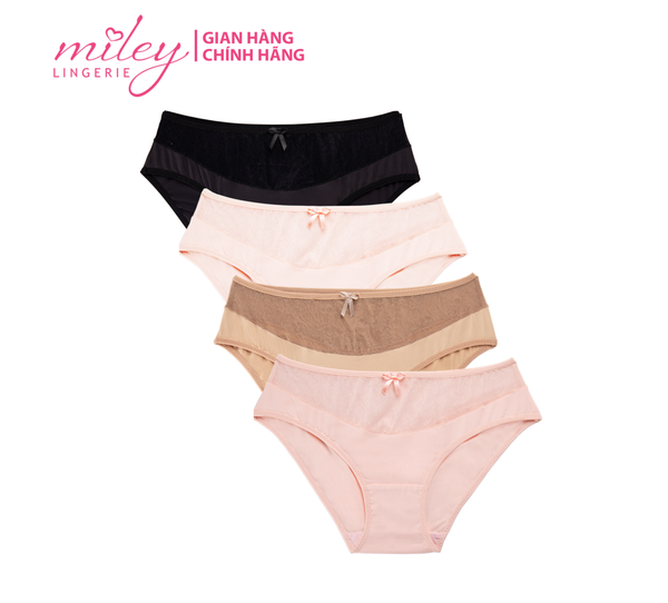 Combo 10 Quần Lót Bikini Thun Lạnh Phối Ren Ép Bông Active Miley Lingerie FMM_34 - Màu Ngẫu Nhiên