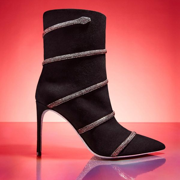 Giày Boots Nữ Rene Caovilla Cleo Crystal Booties 100 mm