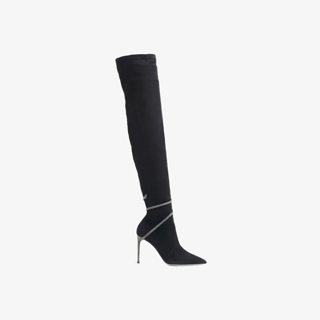 Giày Boots Nữ Rene Caovilla Suede Thigh-High Boots