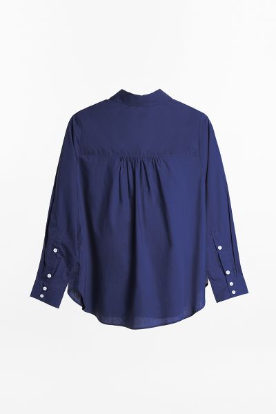 Áo Sơ Mi Nữ TheBlueTshirt New Pocket Oversize Shirt - Navy Poplin 110