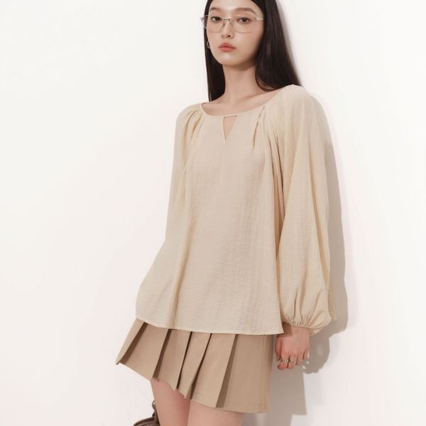 Chân Váy Nữ DOTTIE Mini Xếp Ly - Nâu - S0275