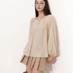 Chân Váy Nữ DOTTIE Mini Xếp Ly - Nâu - S0275