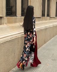 Áo Dài Nhung Đen Gems Of Vietnam - Không Kèm Quần