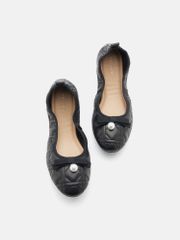 Giày Búp Bê Nữ Pazzion Simona Quilted Bow Pearl Foldable Flats