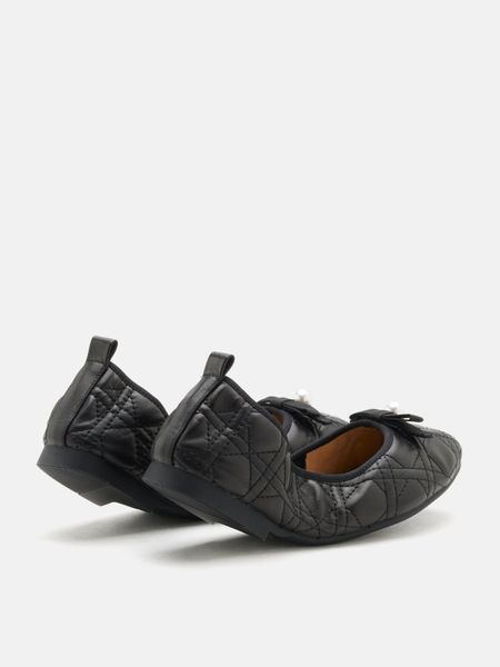 Giày Búp Bê Nữ Pazzion Simona Quilted Bow Pearl Foldable Flats