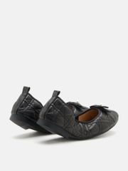 Giày Búp Bê Nữ Pazzion Simona Quilted Bow Pearl Foldable Flats