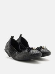 Giày Búp Bê Nữ Pazzion Simona Quilted Bow Pearl Foldable Flats