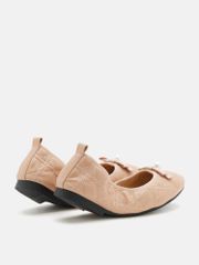 Giày Búp Bê Nữ Pazzion Simona Quilted Bow Pearl Foldable Flats