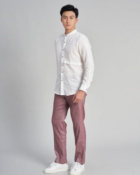 Áo Sơ Mi Nam F2 Linen Trắng  The New Cool