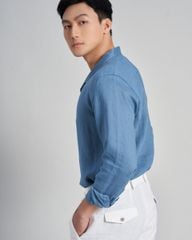 Áo Sơ Mi Nam F2 Linen Xanh Xám The New Cool