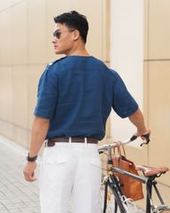 Áo Thun Nam Linen Xanh New Spirit