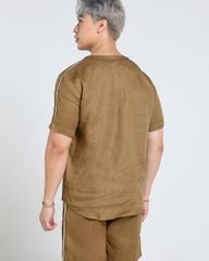Áo Linen Nam F2 Rêu Phối Tay Tender Drit