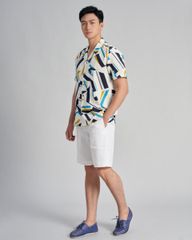 Quần Short Linen Nam F2 Trắng Holidays Vibes