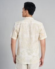 Áo Sơ Mi Nam F2 Linen Kem Hoa Holidays Vibes