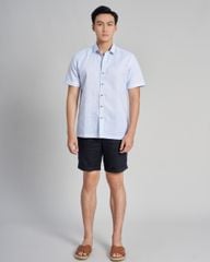 Áo Sơ Mi Nam F2 Linen Xanh Sọc Nhuyễn Holidays Vibes