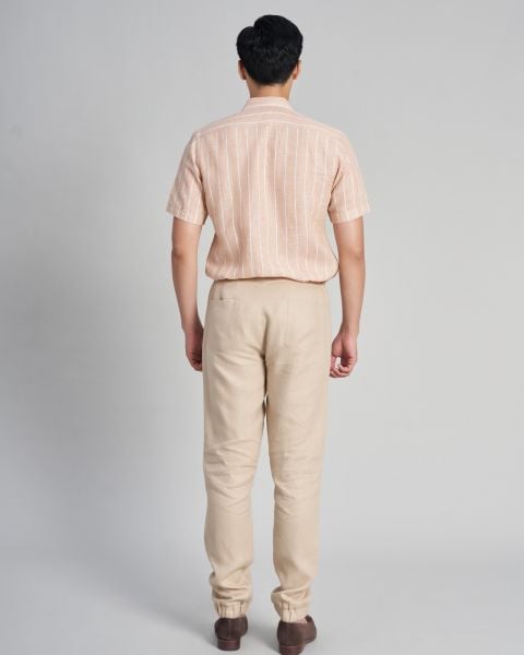 Áo Sơ Mi Nam F2 Linen Hồng Sọc Trắng  the new cool