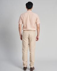 Áo Sơ Mi Nam F2 Linen Hồng Sọc Trắng  the new cool