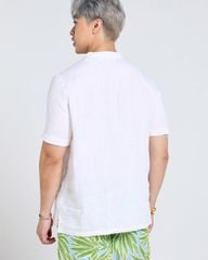 Áo Sơ Mi Nam F2  Linen Trắng Tay Ngắn Tender Drit
