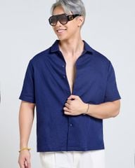 Áo Sơ Mi Nam F2 Linen  Xanh Duong Tender Drit