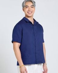 Áo Sơ Mi Nam F2 Linen  Xanh Duong Tender Drit