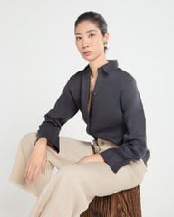 Áo Linen Nữ Đen Nâu A Touch Of Effortless Elegance