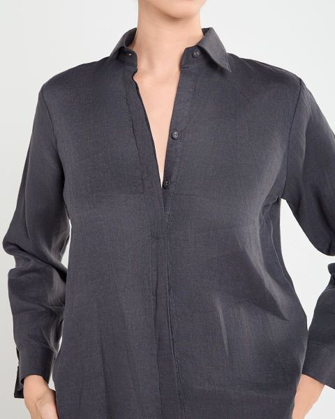 Áo Linen Nữ Đen Nâu A Touch Of Effortless Elegance