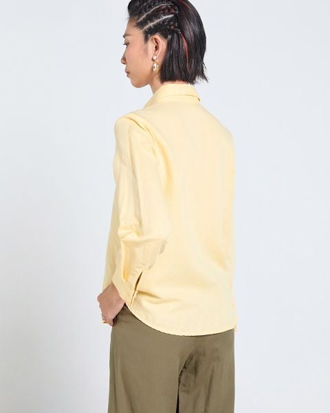 Áo Sơ Mi Nữ F2 Linen Vàng Tender Drit