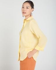 Áo Sơ Mi Nữ F2 Linen Vàng A Touch Of Effortless Elegance