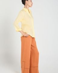 Quần Dài Nữ F2 Linen Cam Ngói A Touch Of Effortless Elegance