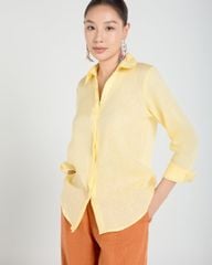 Áo Sơ Mi Nữ F2 Linen Vàng A Touch Of Effortless Elegance
