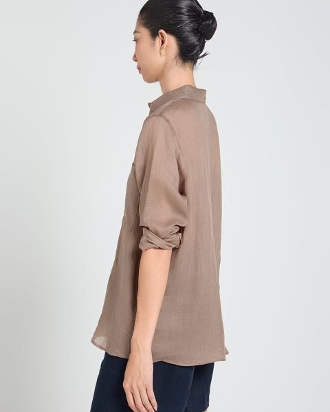 Áo Sơ Mi Nữ F2 Linen Nữ Nâu A Touch Of Effortless Elegance