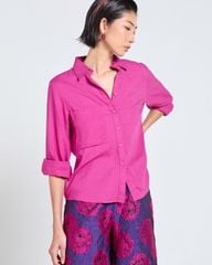 Áo Sơ Mi Nữ F2 Linen Nữ Hồng Sen Tender Drit