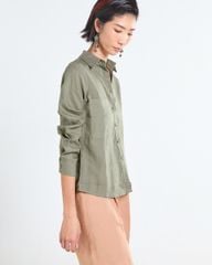 Áo Sơ Mi Nữ F2 Linen Nữ Rêu Đậm Tender Drit