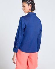 Áo Sơ Mi Nữ F2 Linen Nữ Xanh Đen Tender Drit