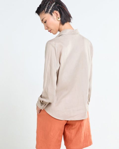 Áo Sơ Mi Nữ F2 Linen Nữ Xám Nhạt Tender Drit