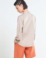 Áo Sơ Mi Nữ F2 Linen Nữ Xám Nhạt Tender Drit